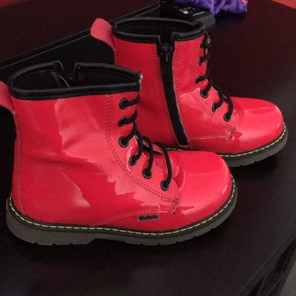 Other - NWOT PINK PATENT LEATHER GIRLS BOOTS
